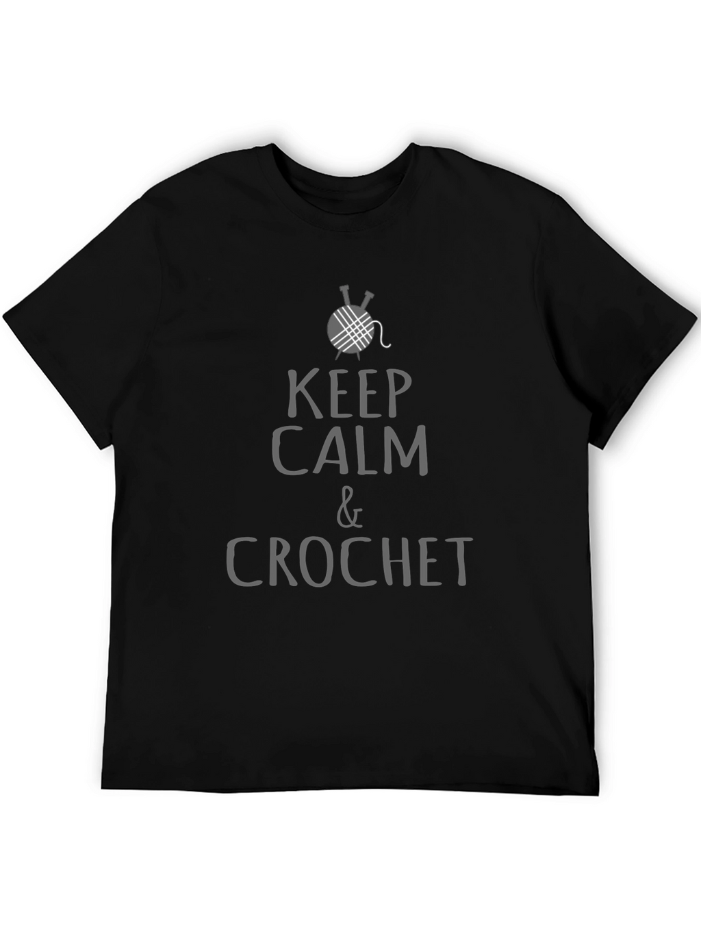 Keep Calm & Crochet T-Shirt - Black Cotton Tee