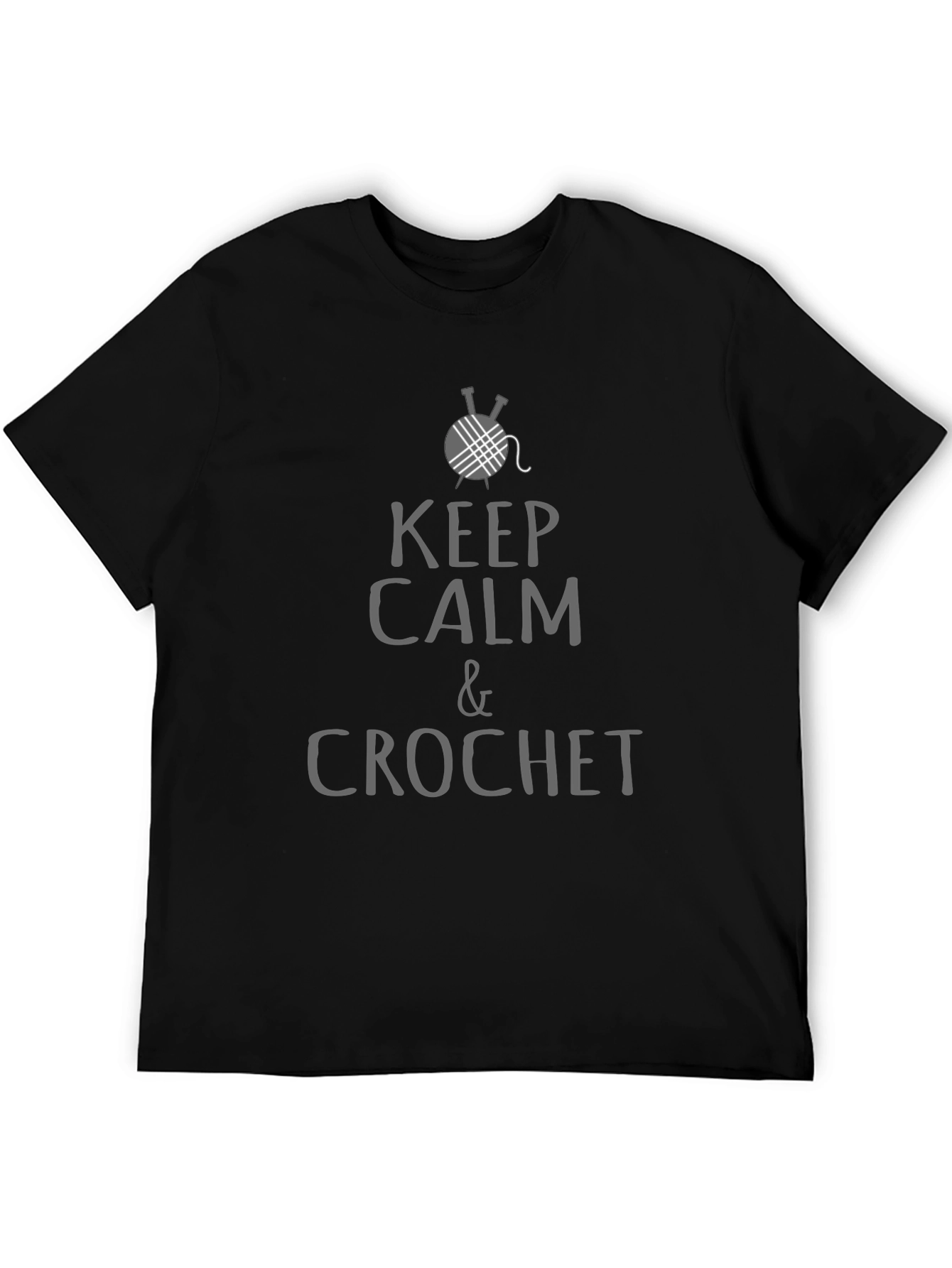 Keep Calm & Crochet T-Shirt - Black Cotton Tee