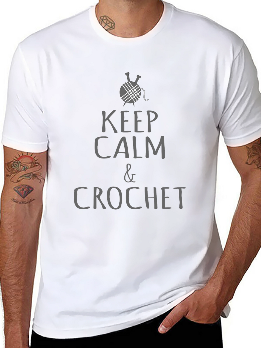 Keep Calm & Crochet T-Shirt - Black Cotton Tee