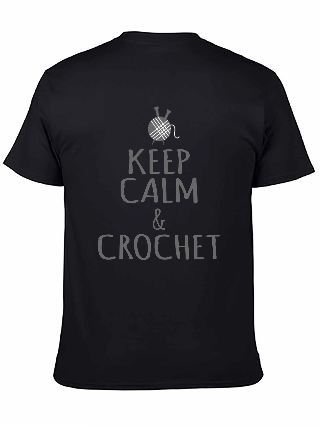 Keep Calm & Crochet T-Shirt - Black Cotton Tee