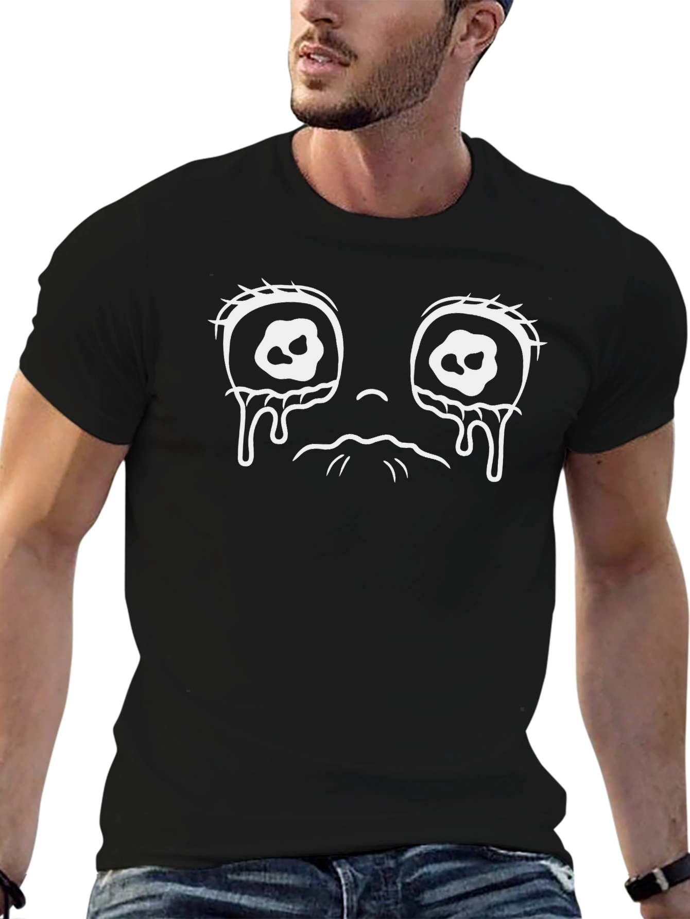 Sad Face Graphic Tee - Black Unisex T-Shirt