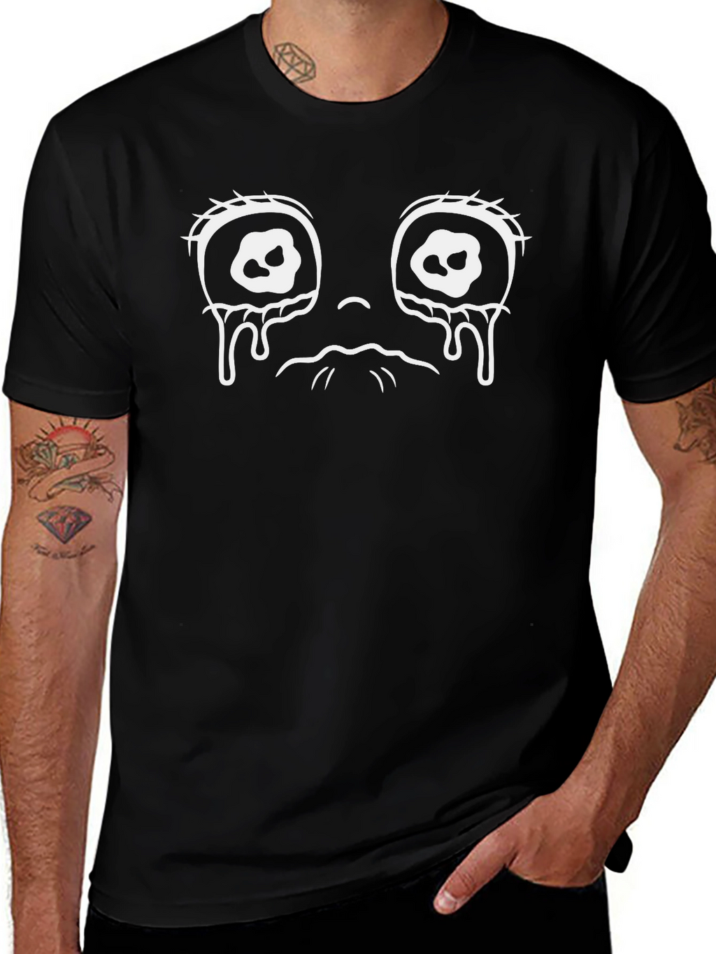 Sad Face Graphic Tee - Black Unisex T-Shirt