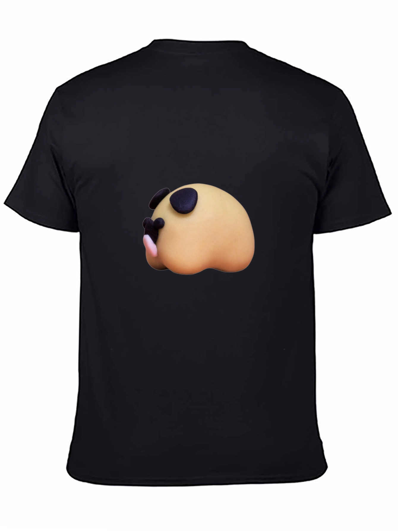 Cartoon Sleeping Animal Black T-Shirt