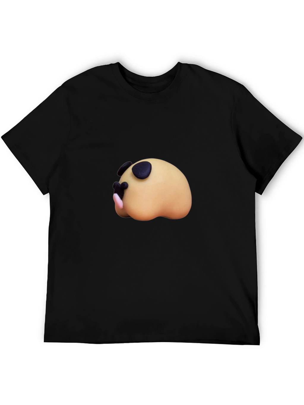 Cartoon Sleeping Animal Black T-Shirt