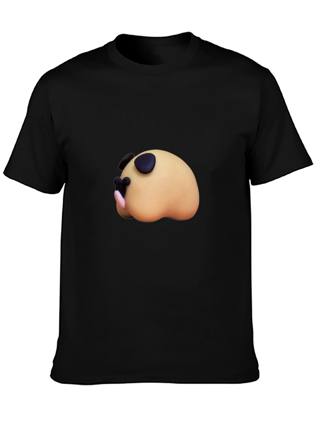 Cartoon Sleeping Animal Black T-Shirt