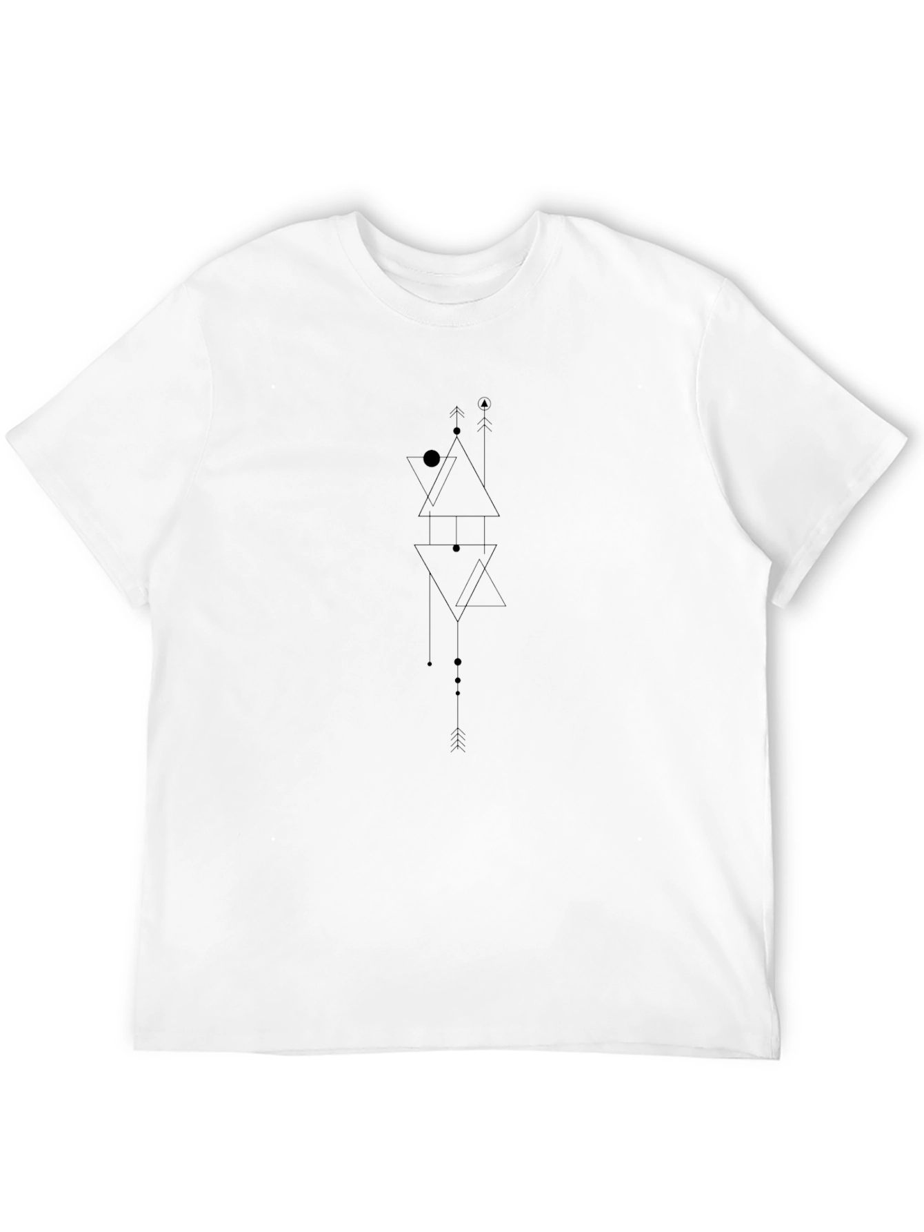Geometric Graphic Black T-Shirt - Modern Minimalist Design