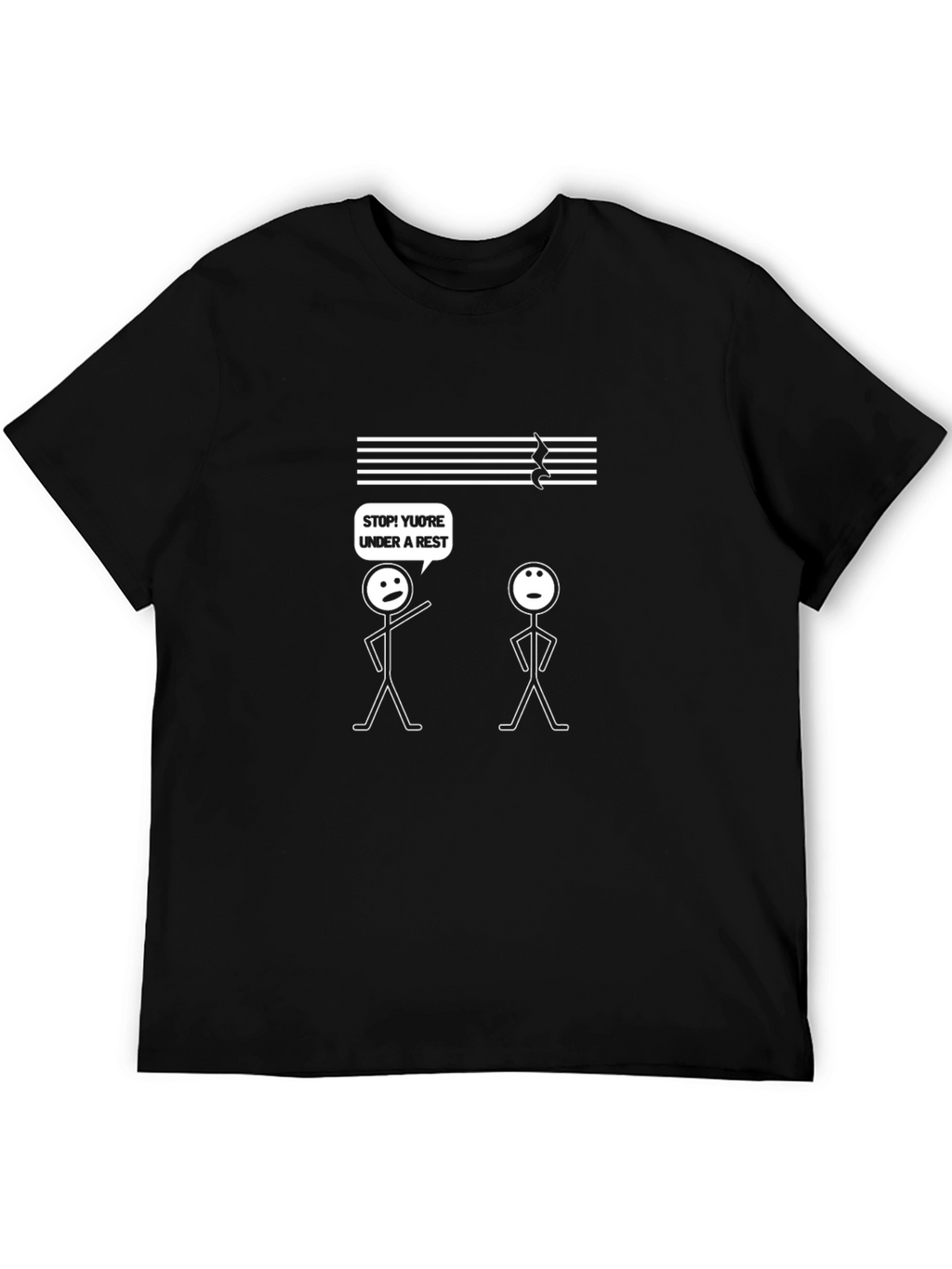 Funny Music Pun T-Shirt - Under a Rest