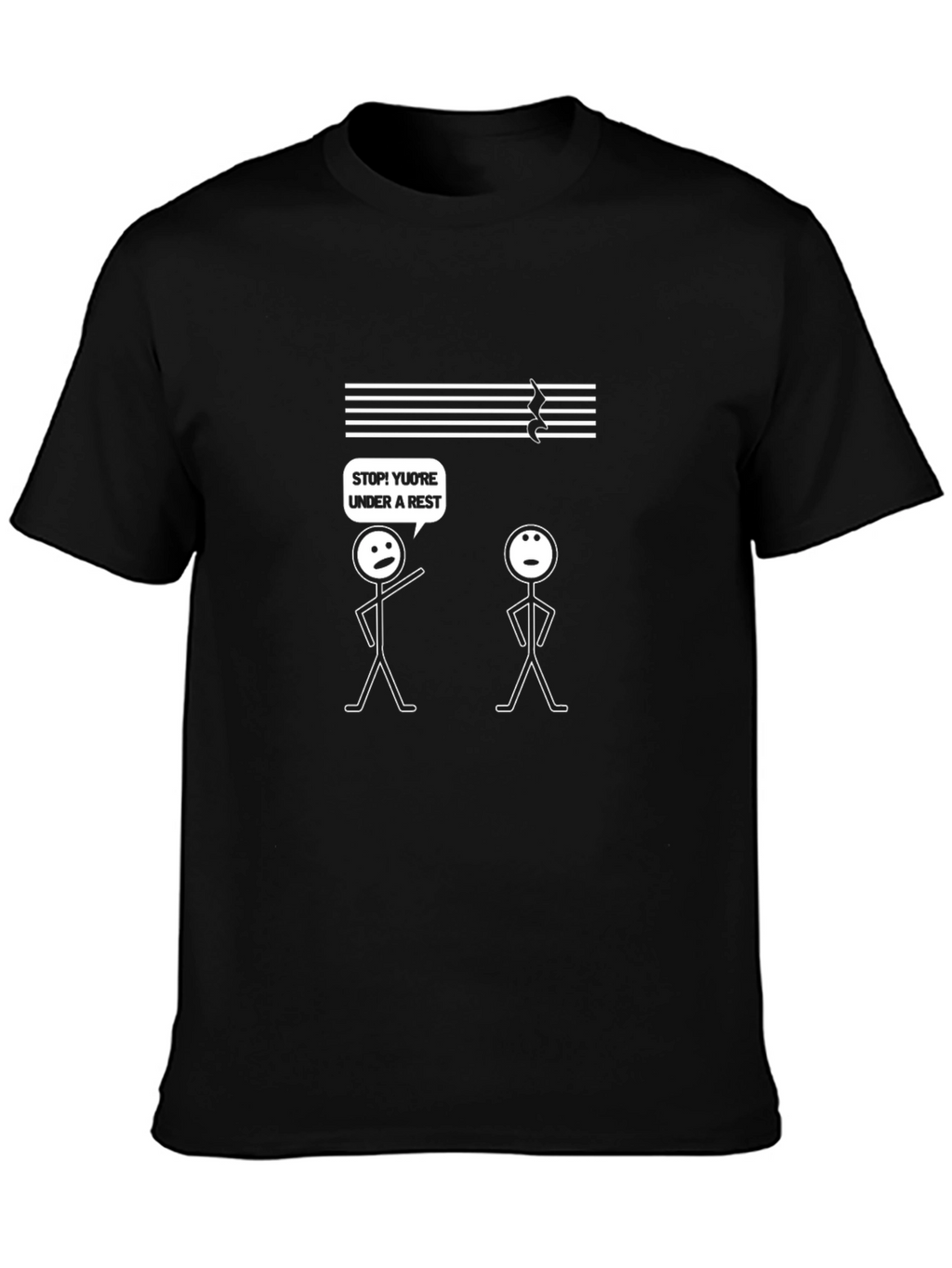 Funny Music Pun T-Shirt - Under a Rest