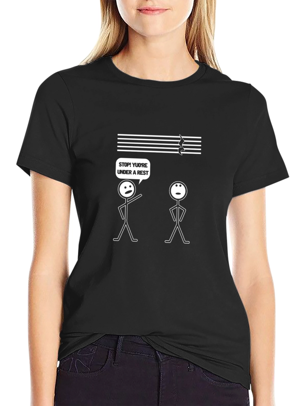 Funny Music Pun T-Shirt - Under a Rest