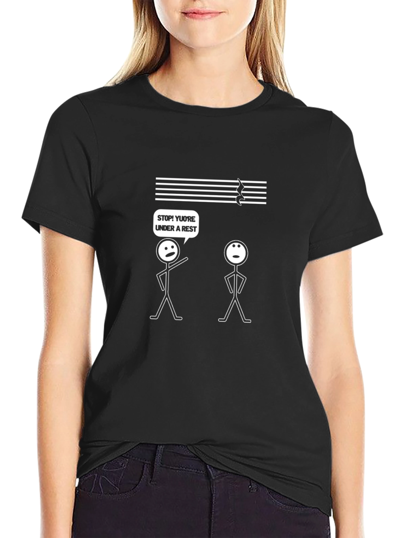 Funny Music Pun T-Shirt - Under a Rest