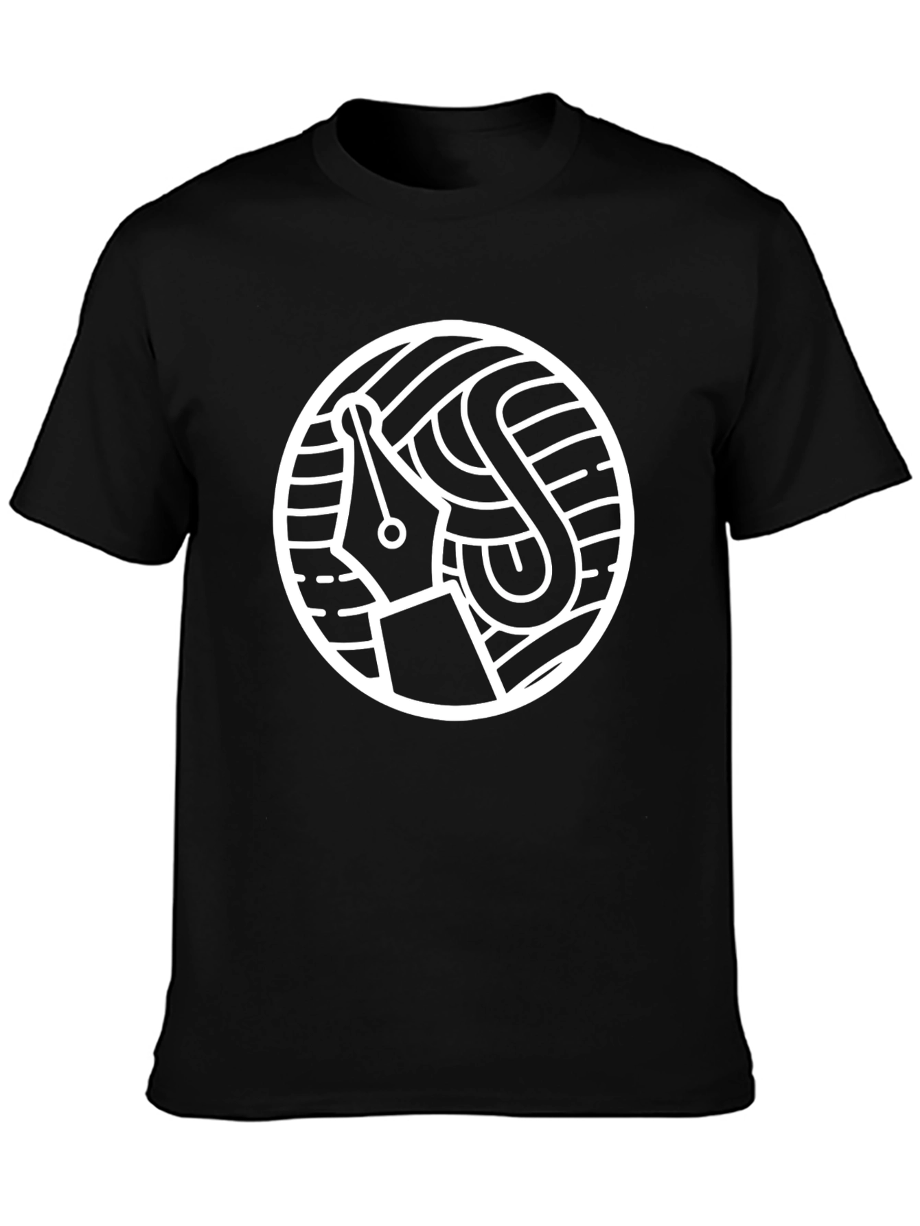 Unique Fountain Pen Graphic Tee - Black