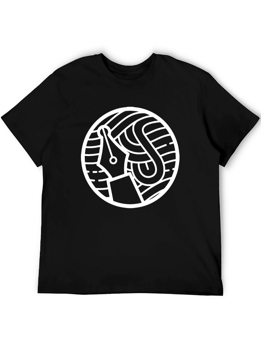Unique Fountain Pen Graphic Tee - Black