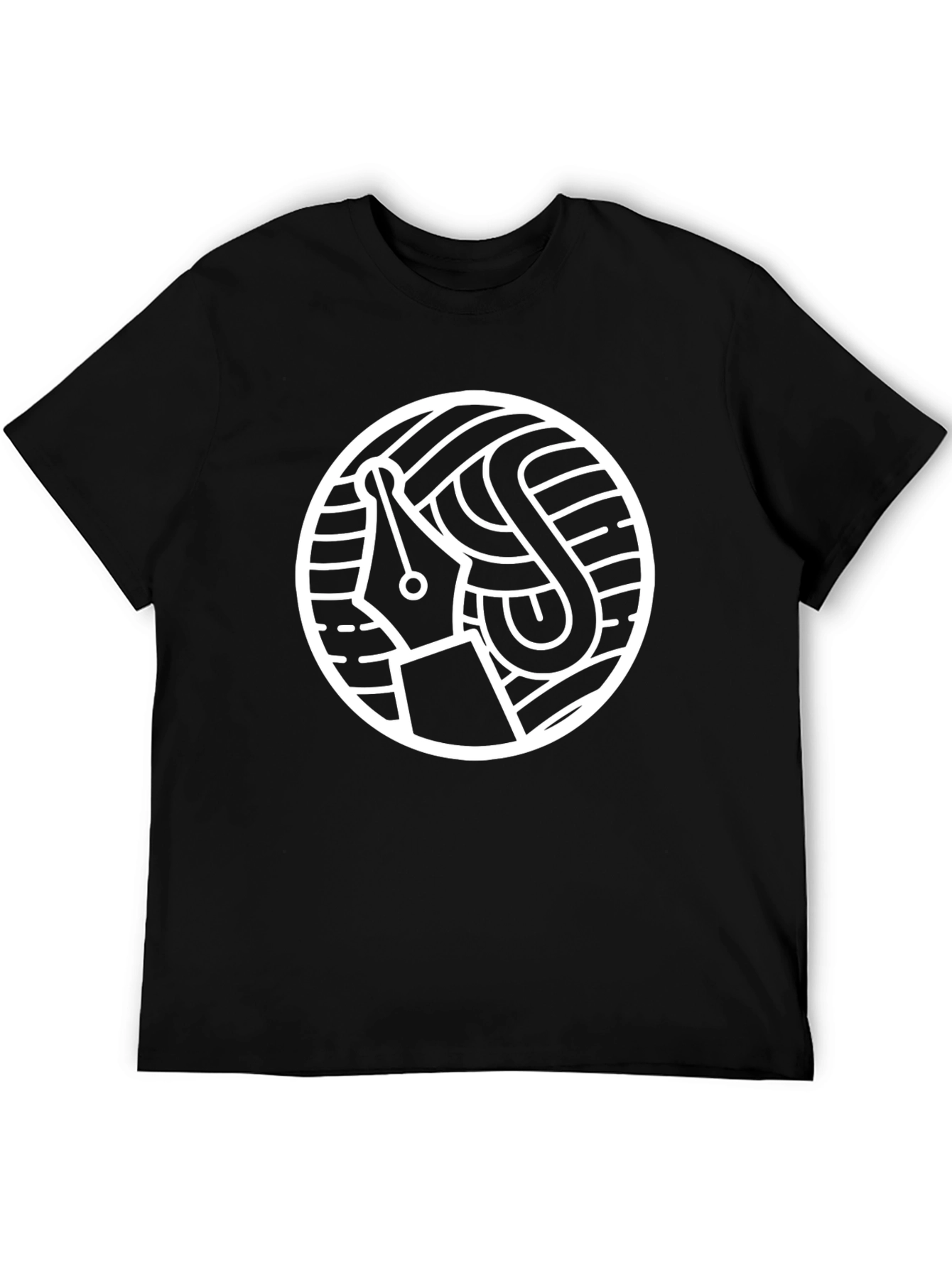 Unique Fountain Pen Graphic Tee - Black
