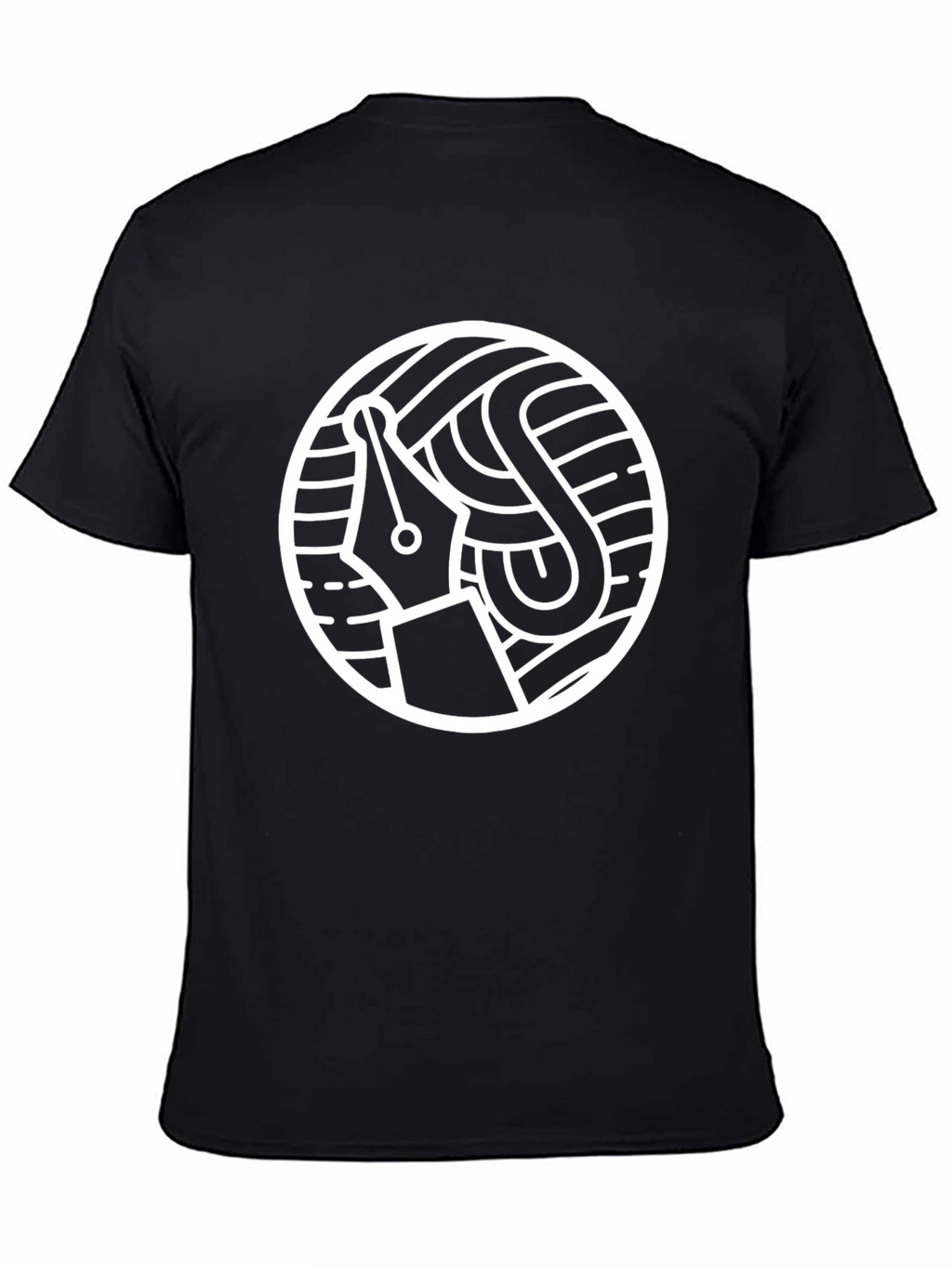 Unique Fountain Pen Graphic Tee - Black