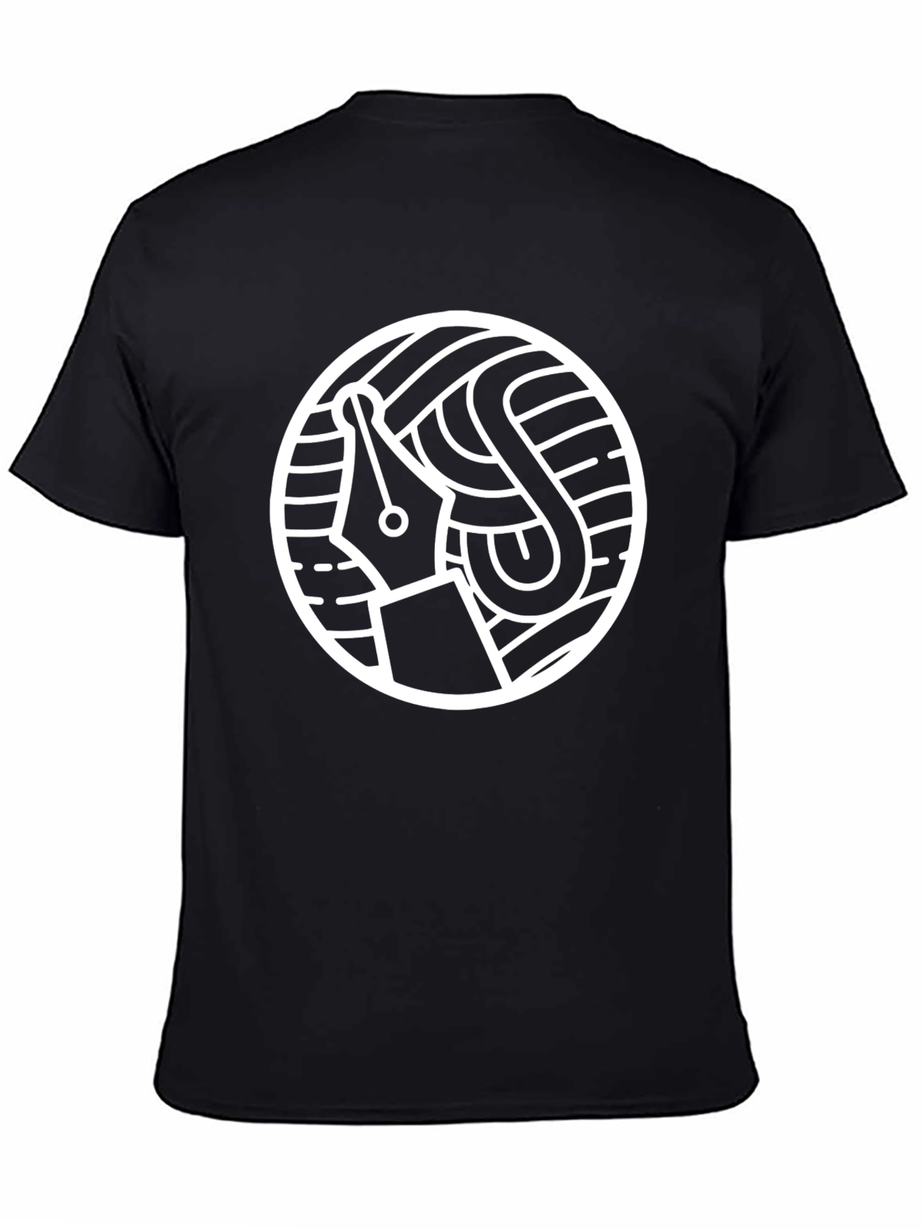Unique Fountain Pen Graphic Tee - Black
