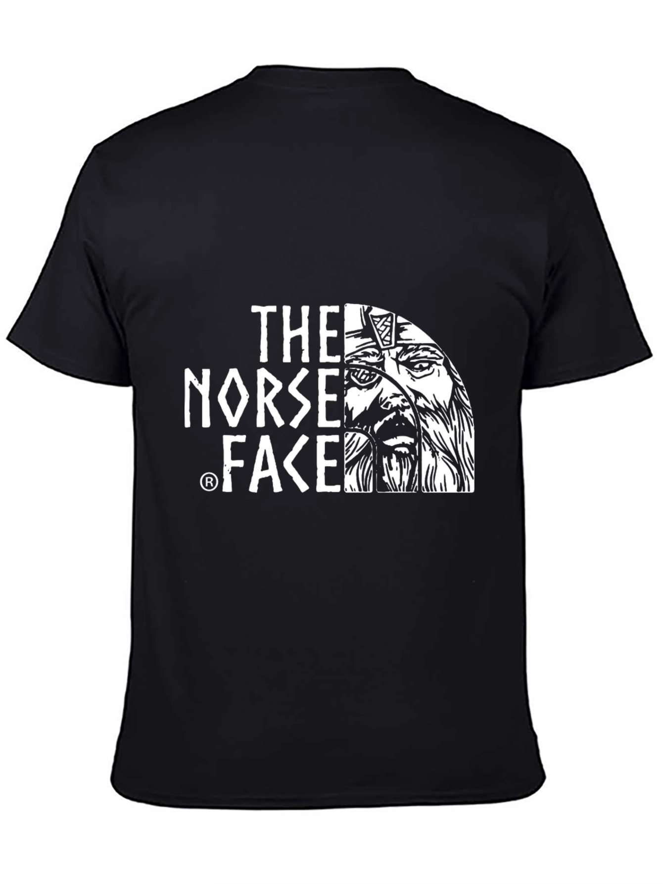 The Norse Face Graphic Tee - Black Viking Style
