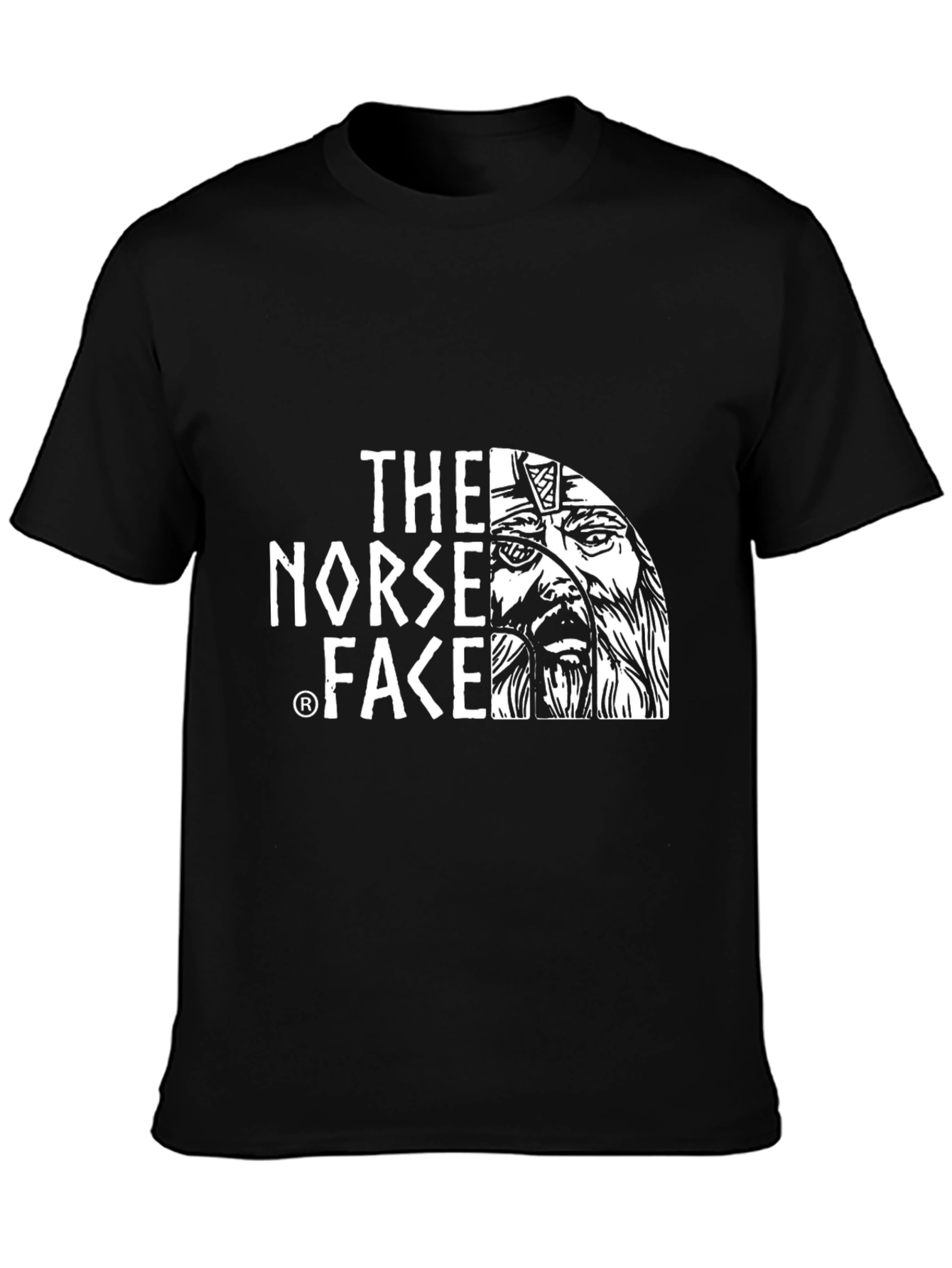 The Norse Face Graphic Tee - Black Viking Style