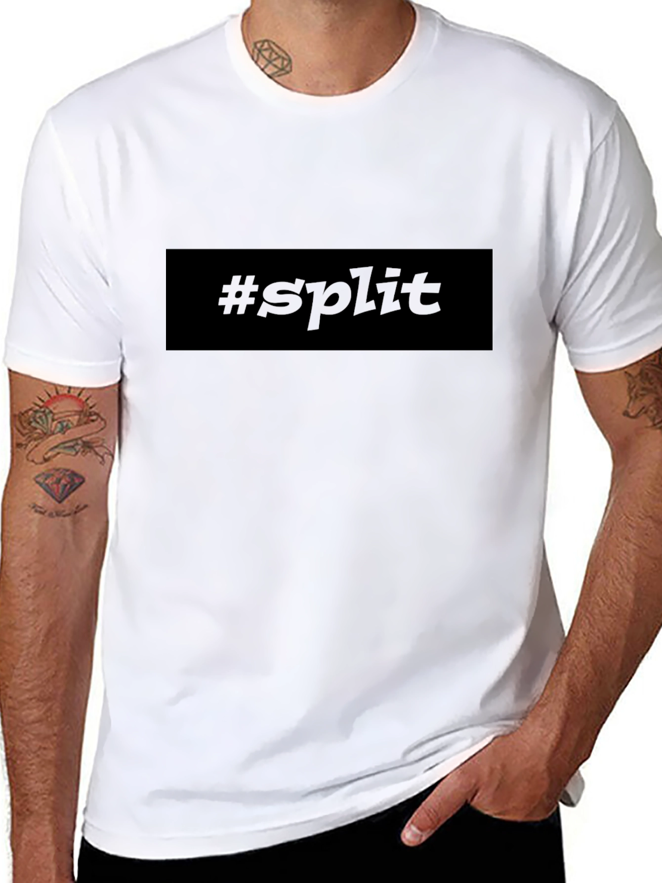 Hashtag Split Black T-Shirt