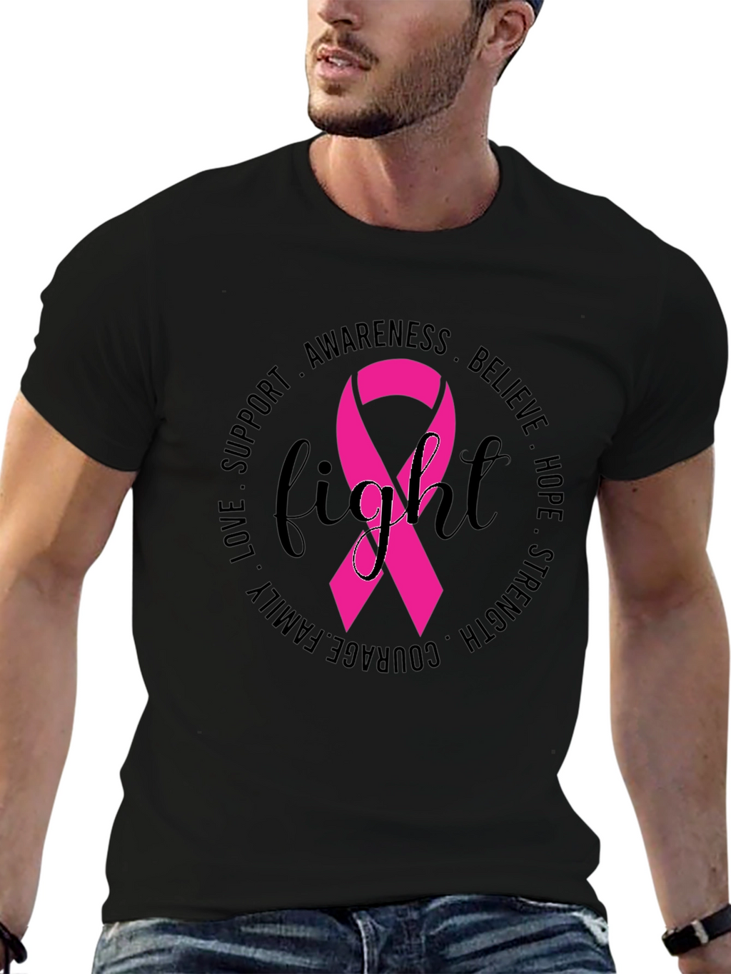 Breast Cancer Awareness Fight Ribbon T-Shirt