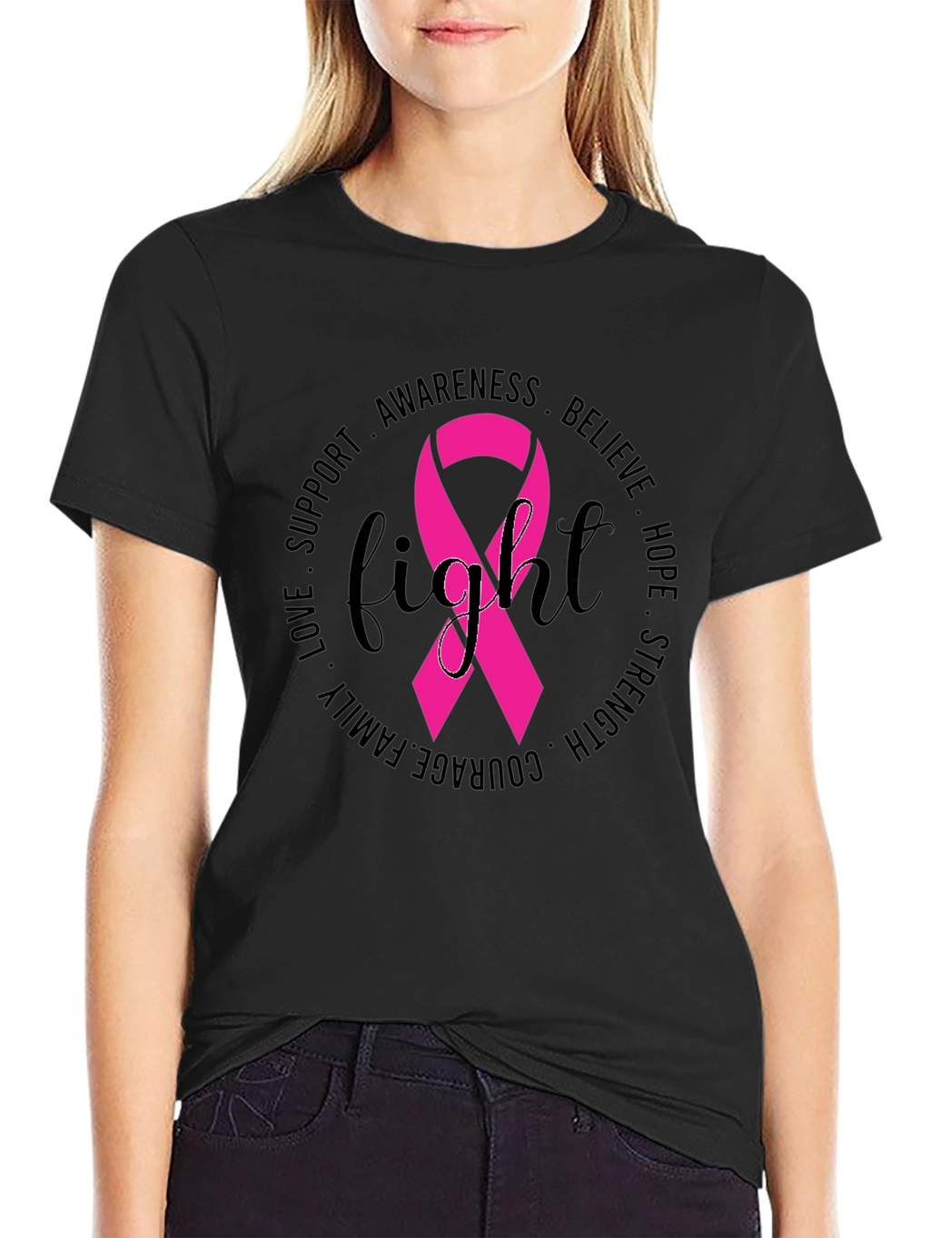 Breast Cancer Awareness Fight Ribbon T-Shirt