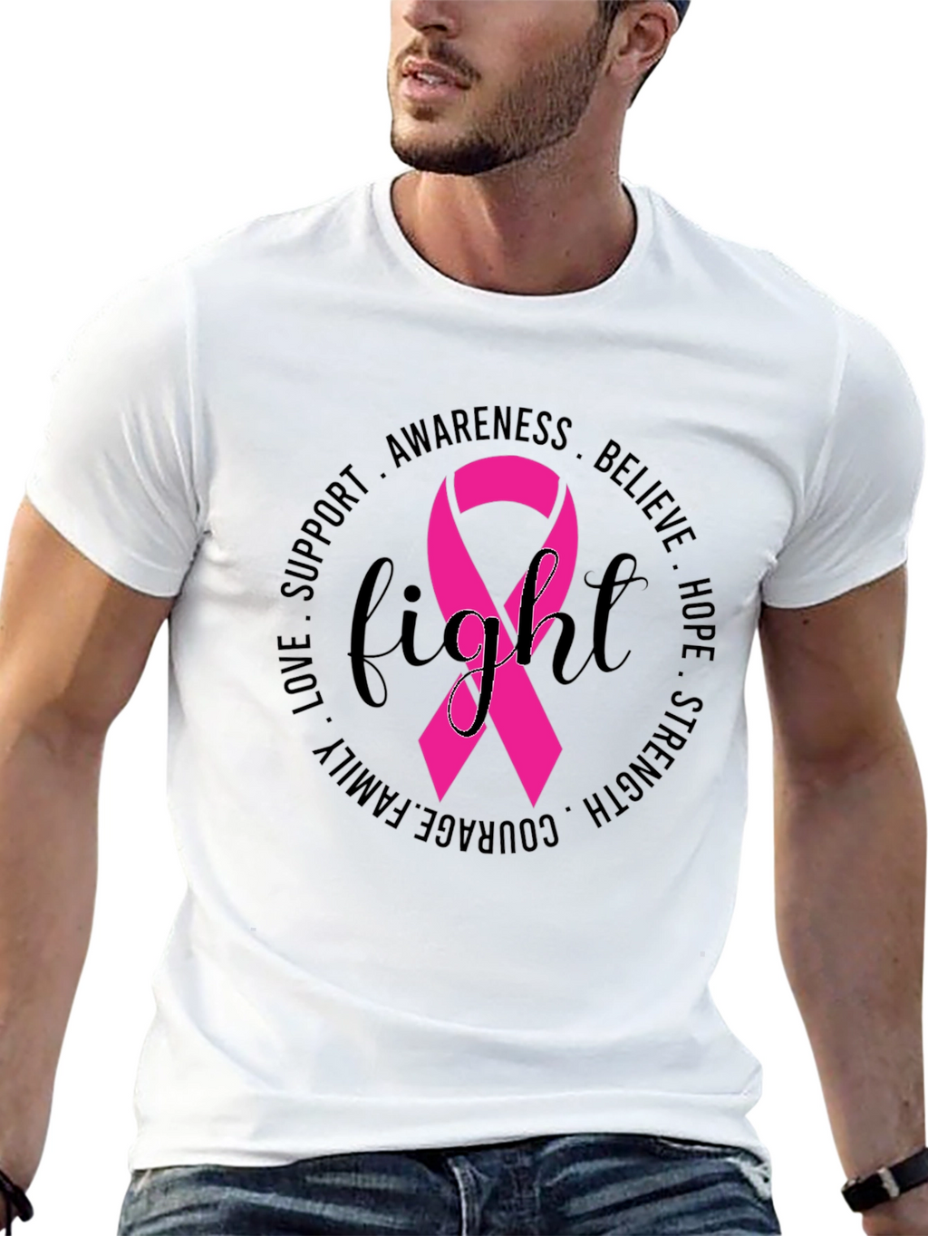 Breast Cancer Awareness Fight Ribbon T-Shirt