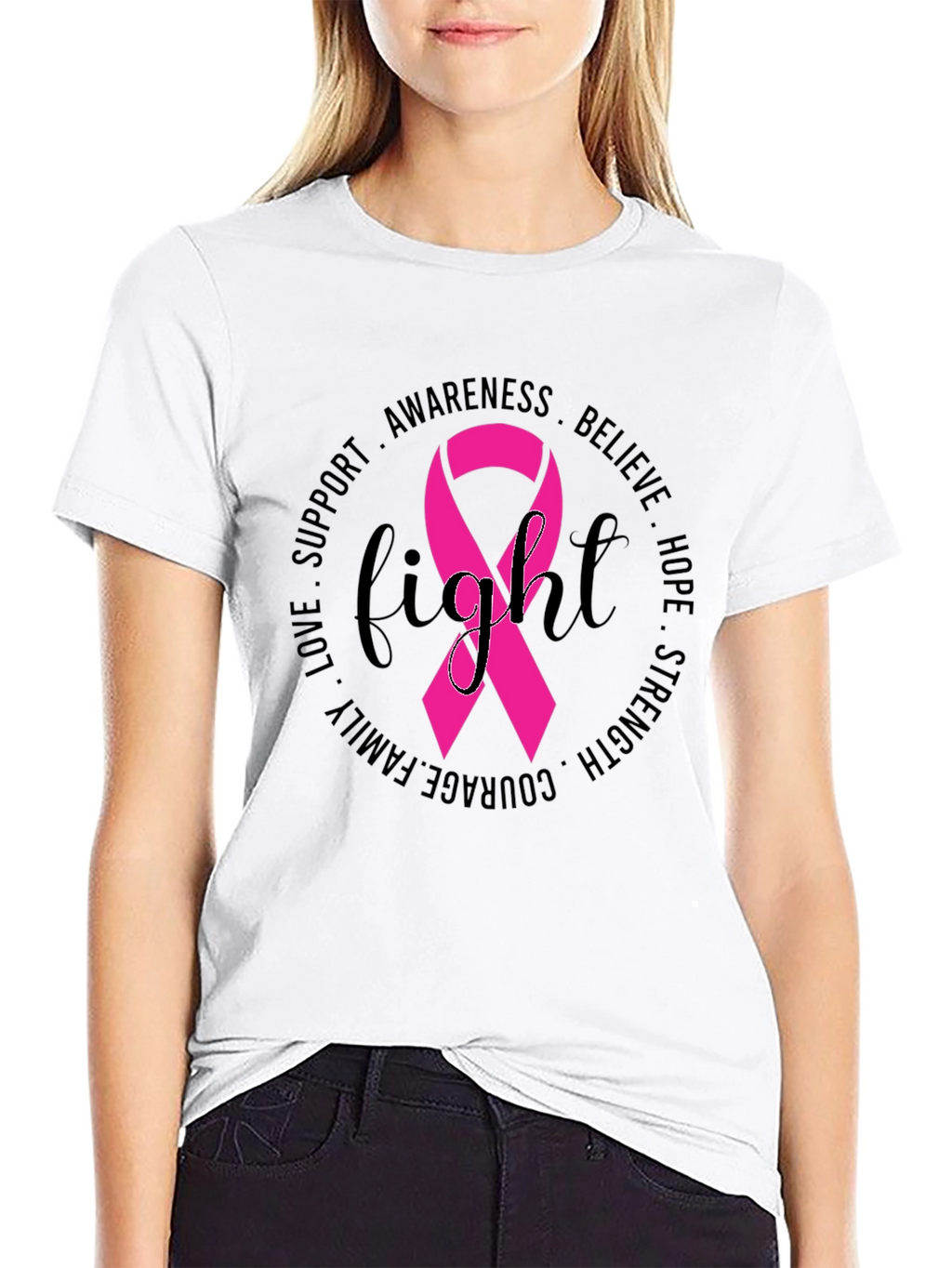 Breast Cancer Awareness Fight Ribbon T-Shirt