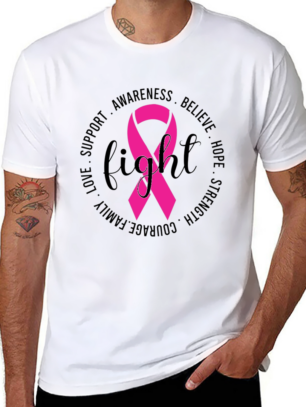 Breast Cancer Awareness Fight Ribbon T-Shirt
