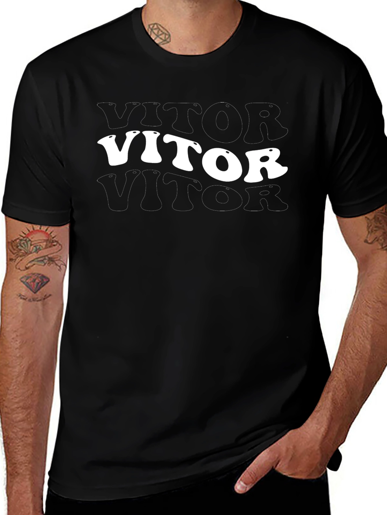 Retro VITOR Black T-Shirt