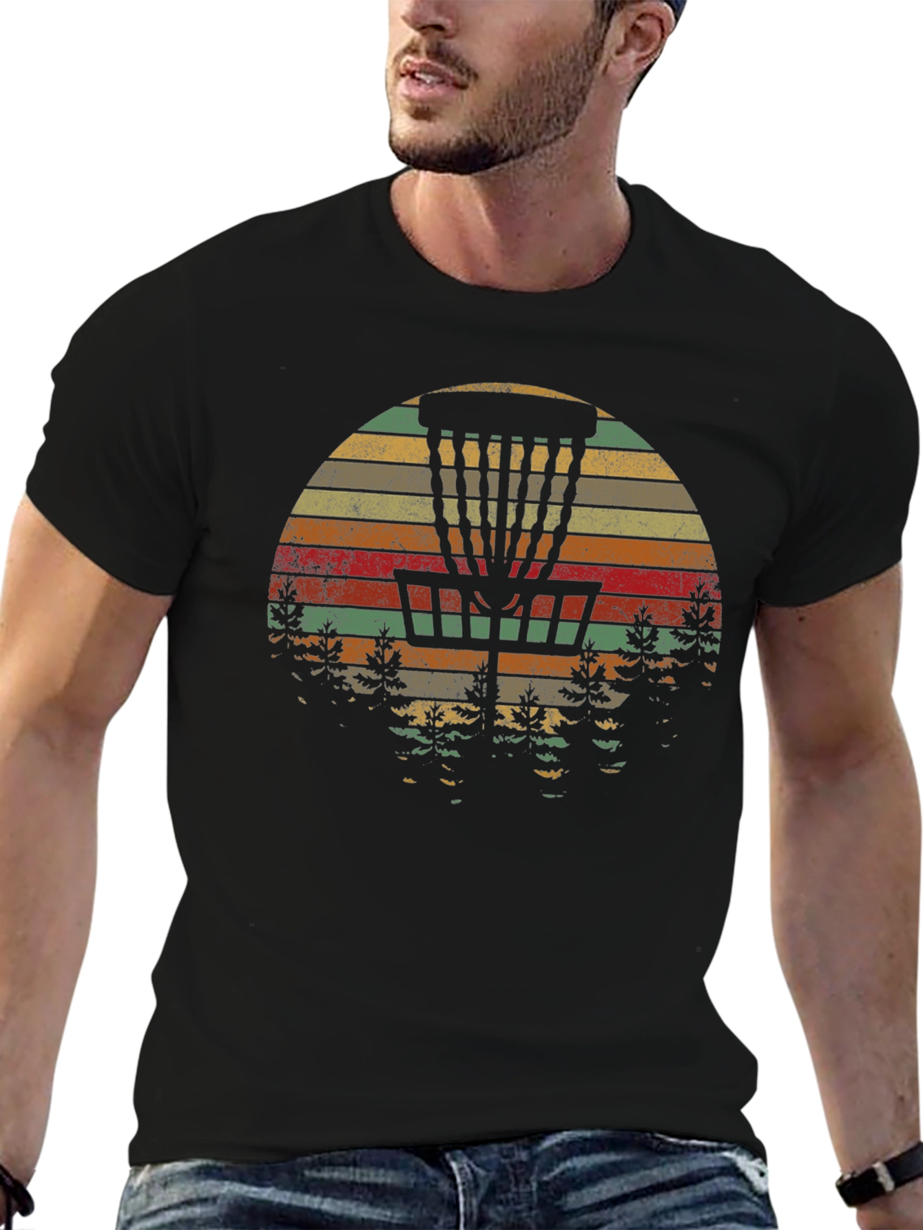 Retro Disc Golf Sunset T-Shirt