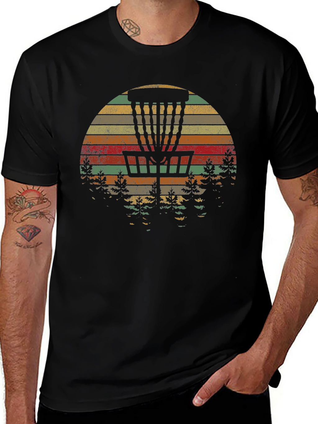 Retro Disc Golf Sunset T-Shirt
