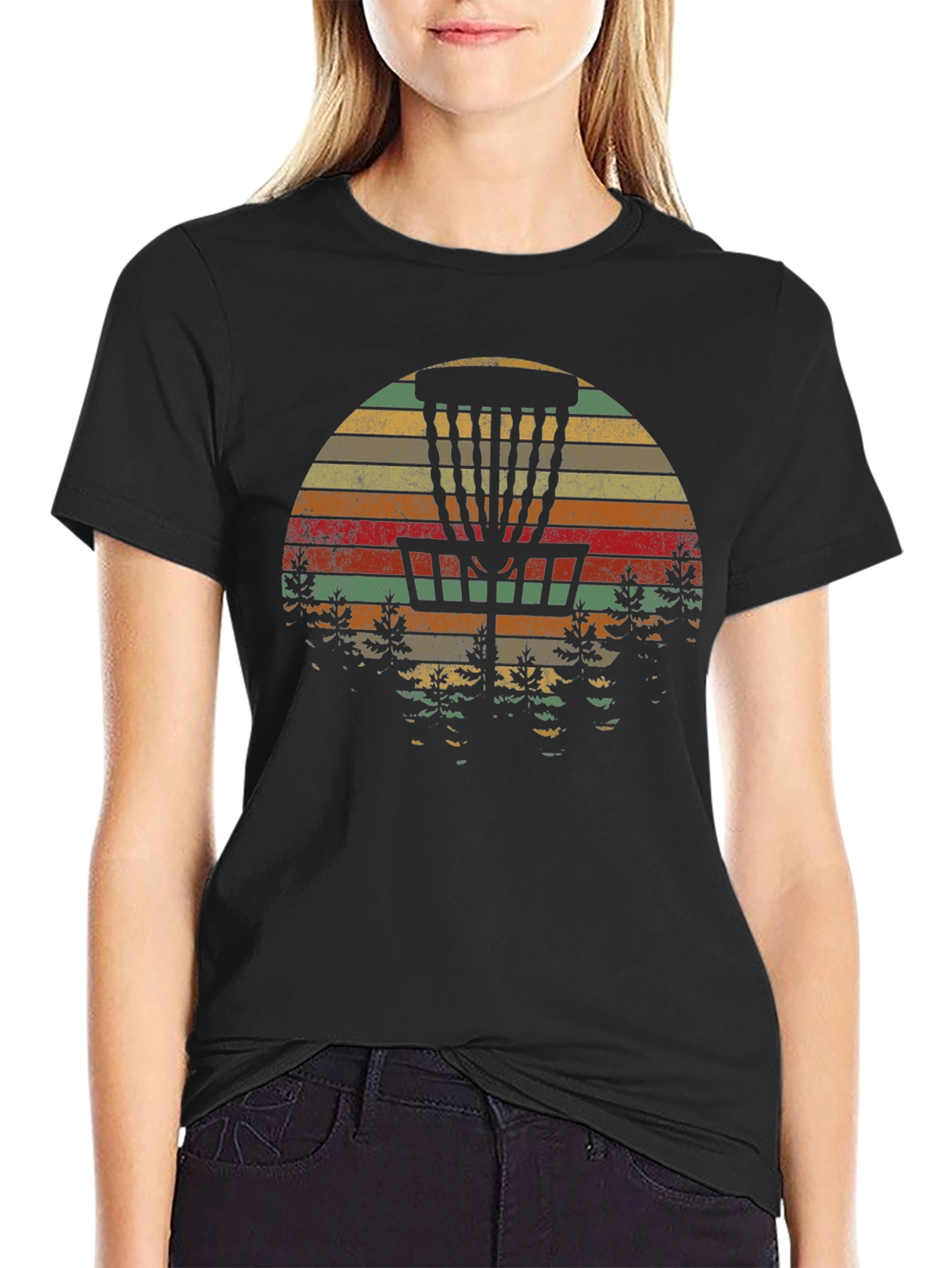 Retro Disc Golf Sunset T-Shirt