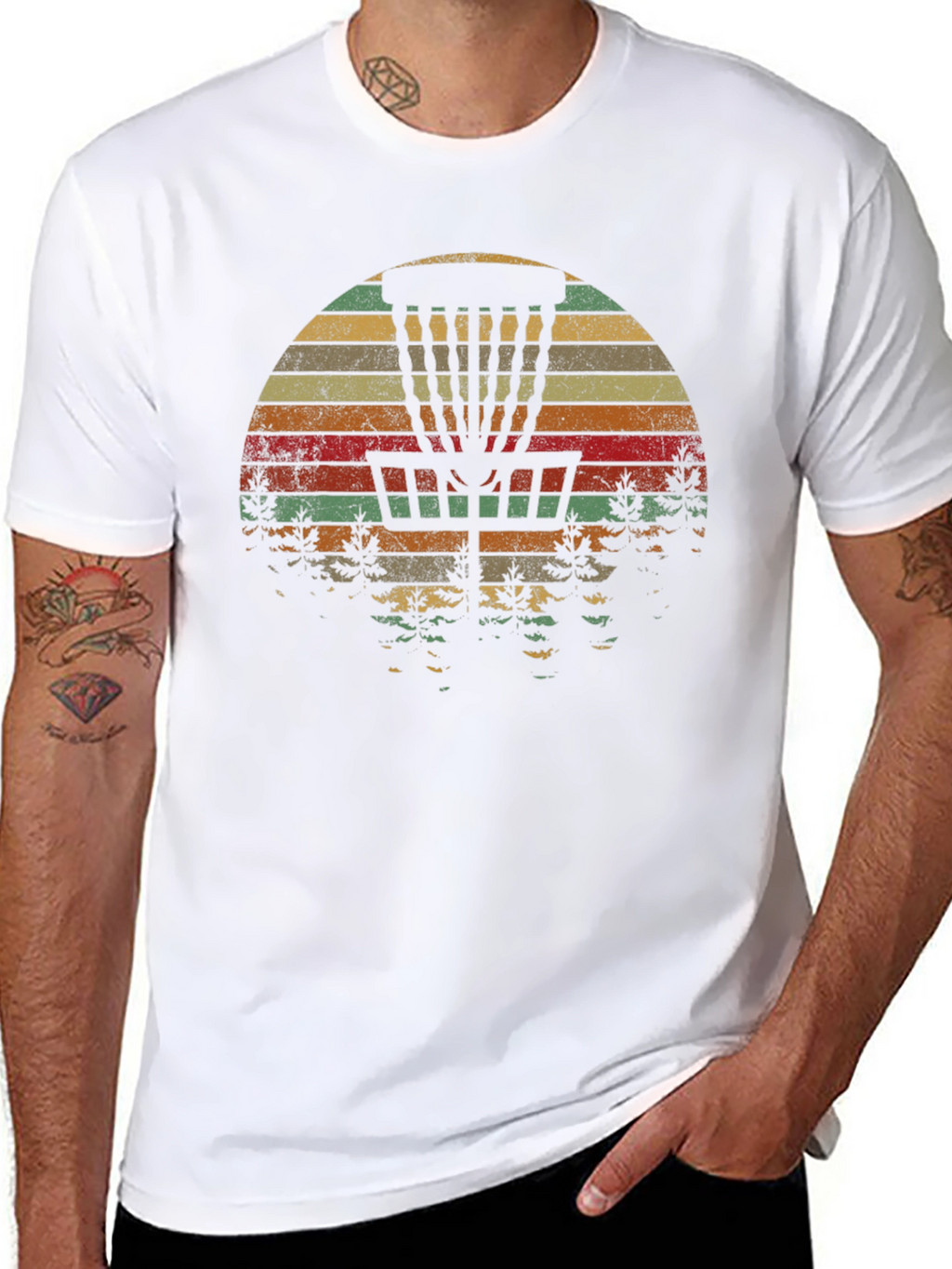 Retro Disc Golf Sunset T-Shirt