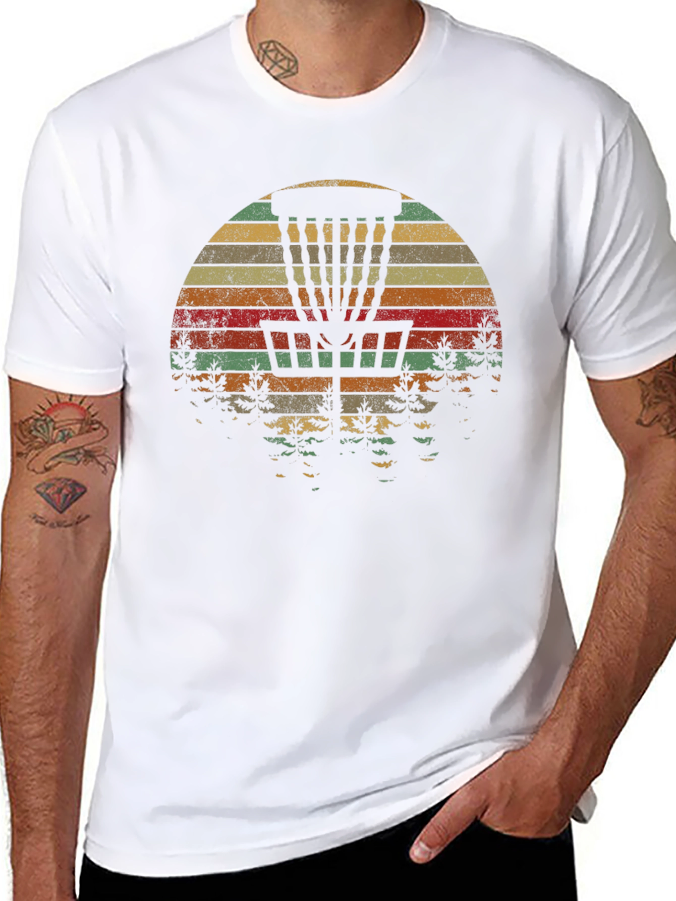 Retro Disc Golf Sunset T-Shirt
