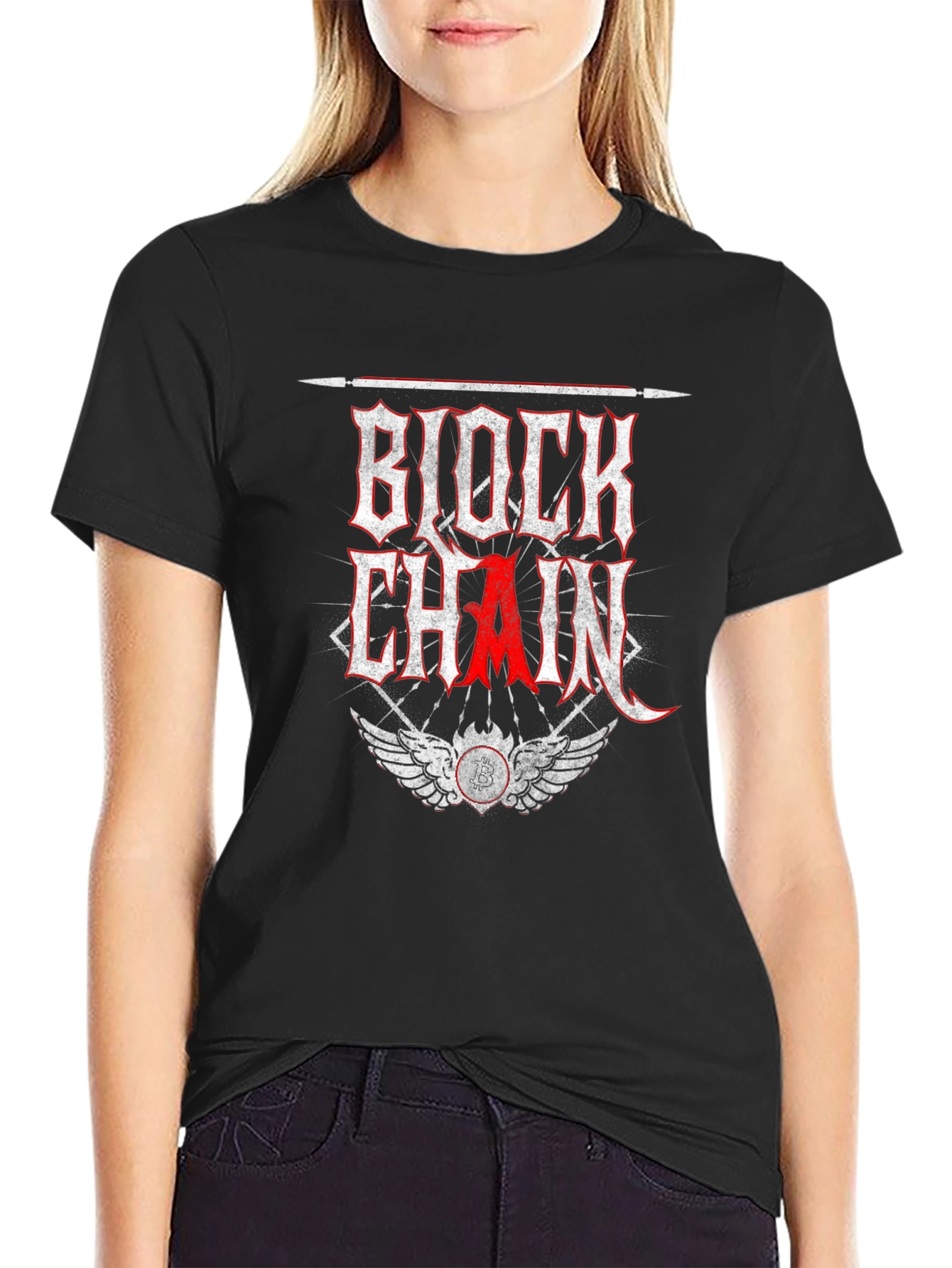 Blockchain Crypto Bitcoin Graphic T-Shirt