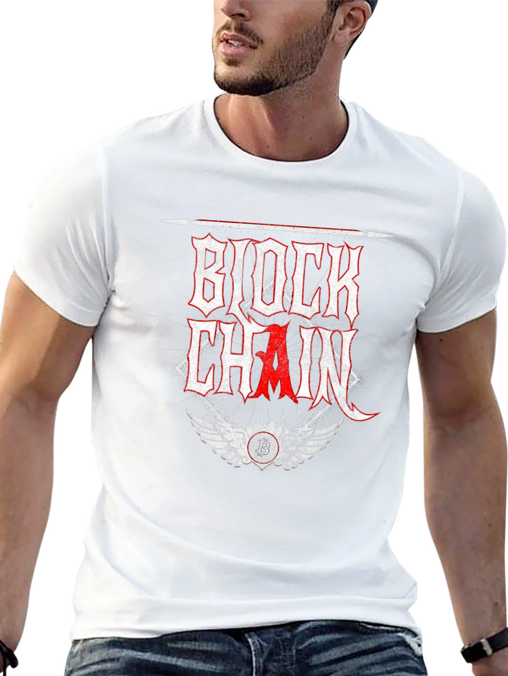 Blockchain Crypto Bitcoin Graphic T-Shirt