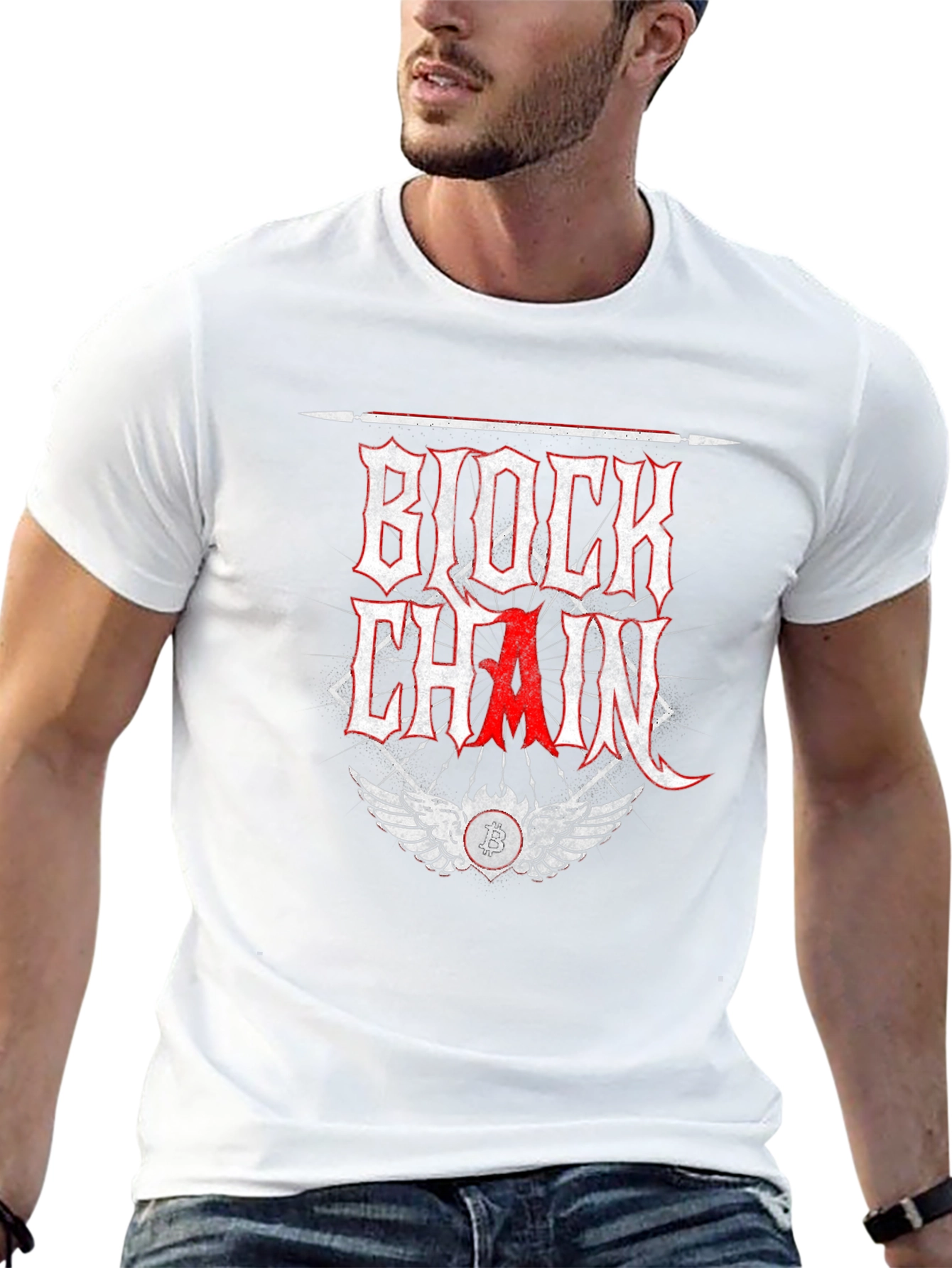 Blockchain Crypto Bitcoin Graphic T-Shirt