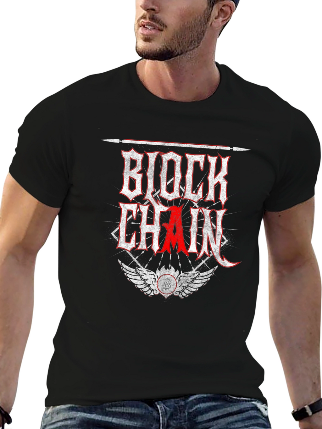 Blockchain Crypto Bitcoin Graphic T-Shirt