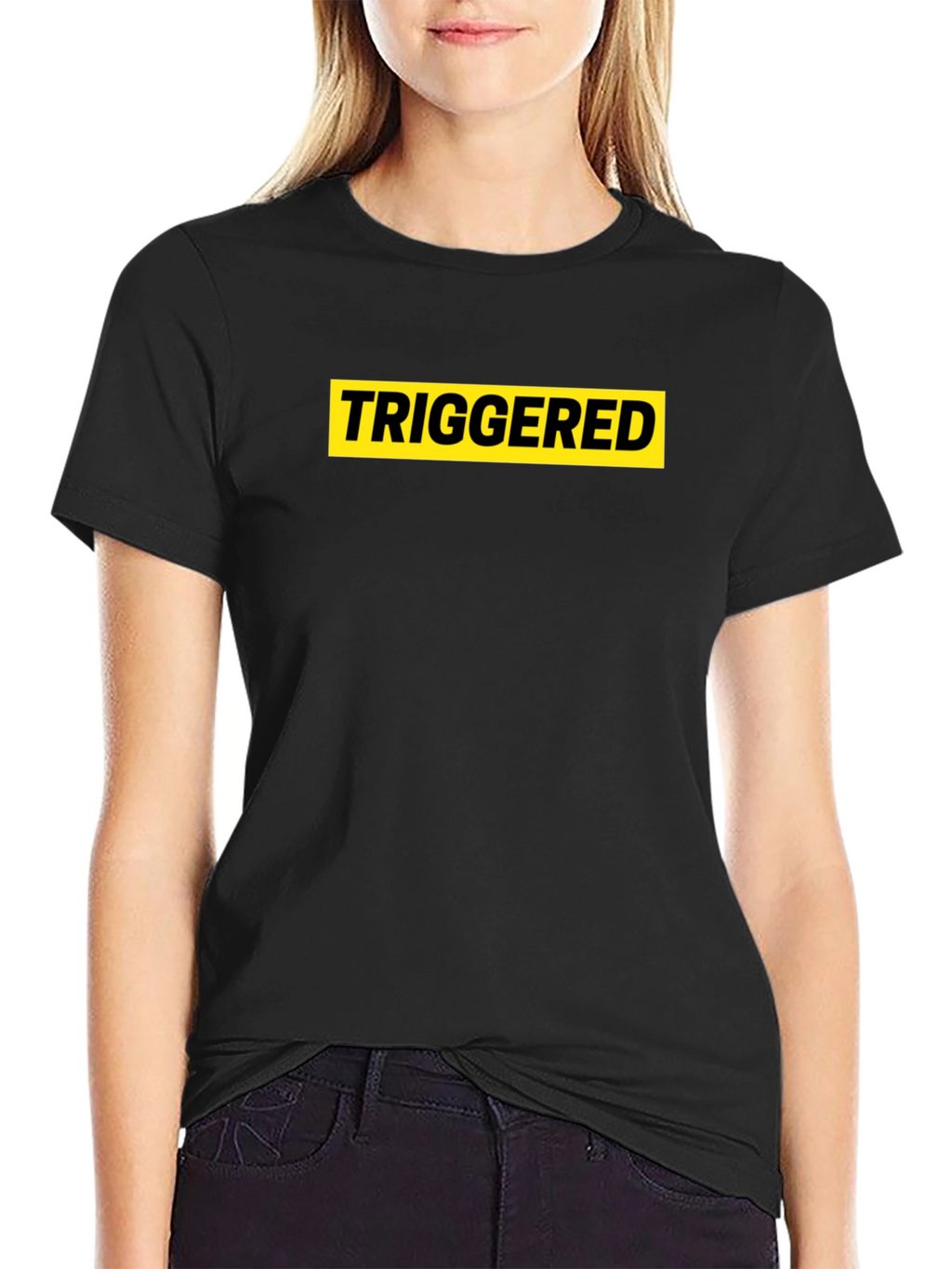 Triggered Graphic Tee - Black Cotton T-Shirt