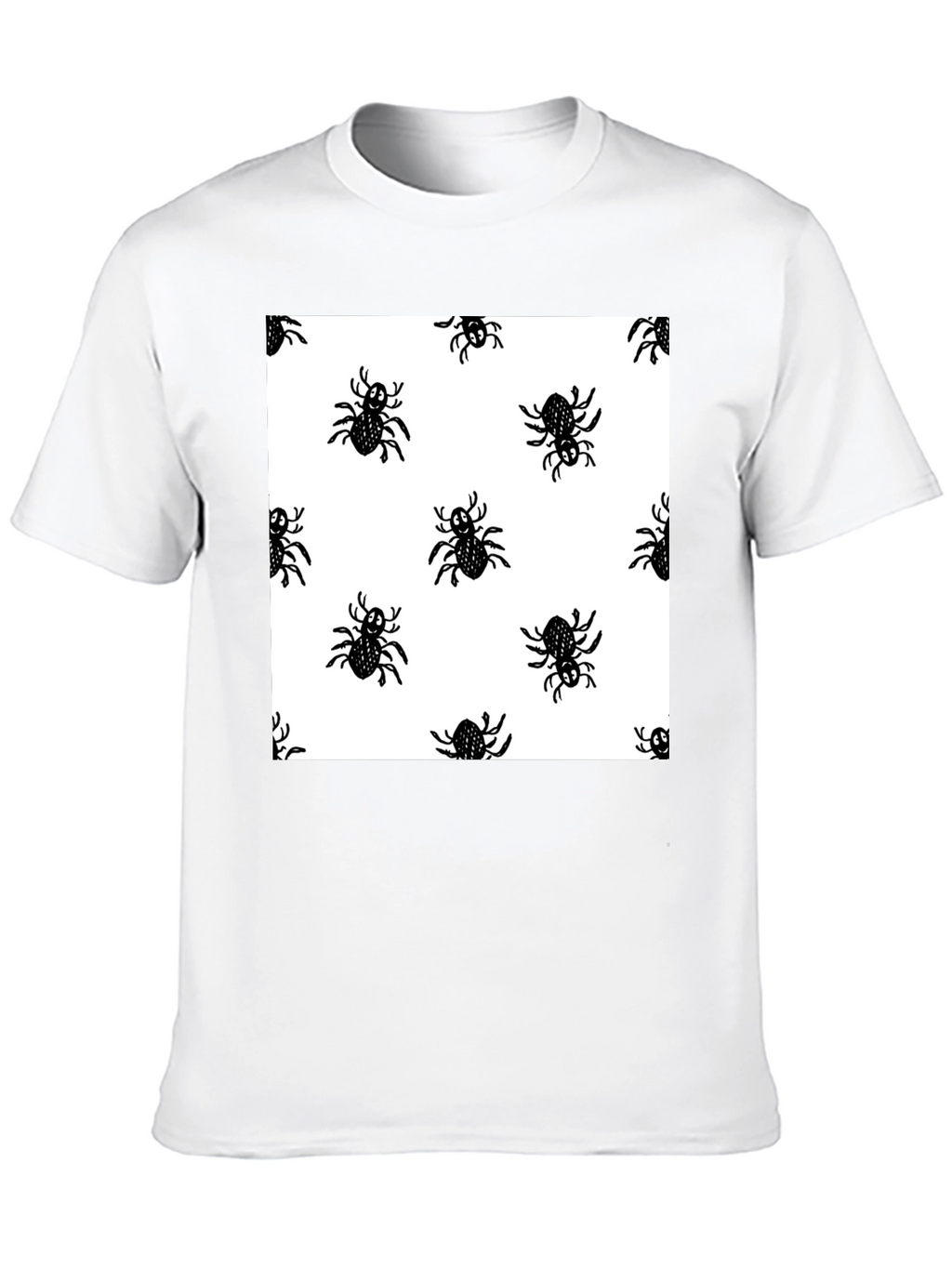 Spider Pattern Black T-Shirt - Halloween Fun!