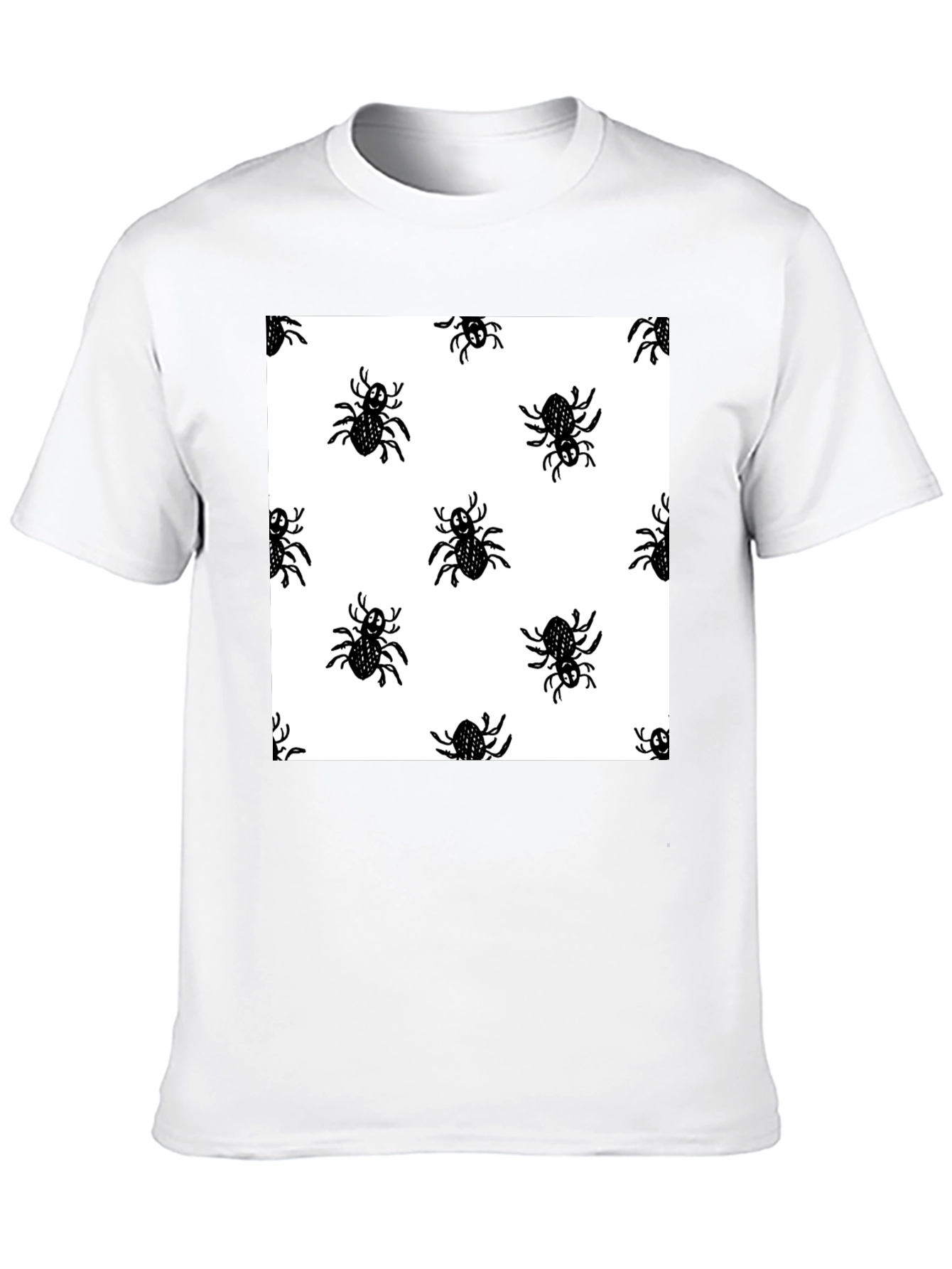 Spider Pattern Black T-Shirt - Halloween Fun!