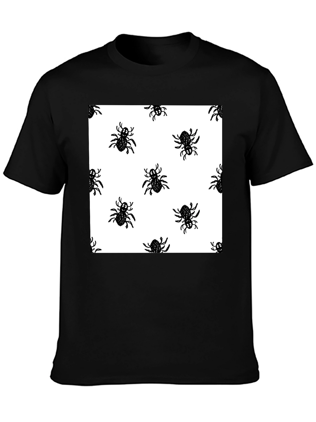 Spider Pattern Black T-Shirt - Halloween Fun!