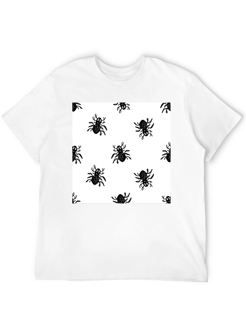 Spider Pattern Black T-Shirt - Halloween Fun!