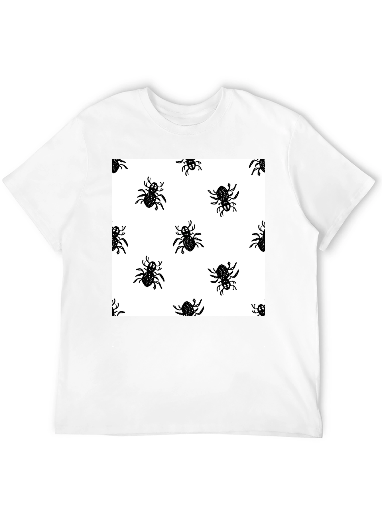 Spider Pattern Black T-Shirt - Halloween Fun!