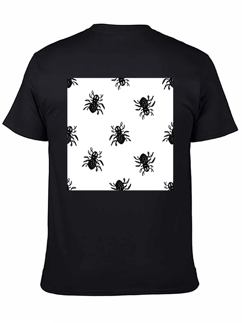 Spider Pattern Black T-Shirt - Halloween Fun!