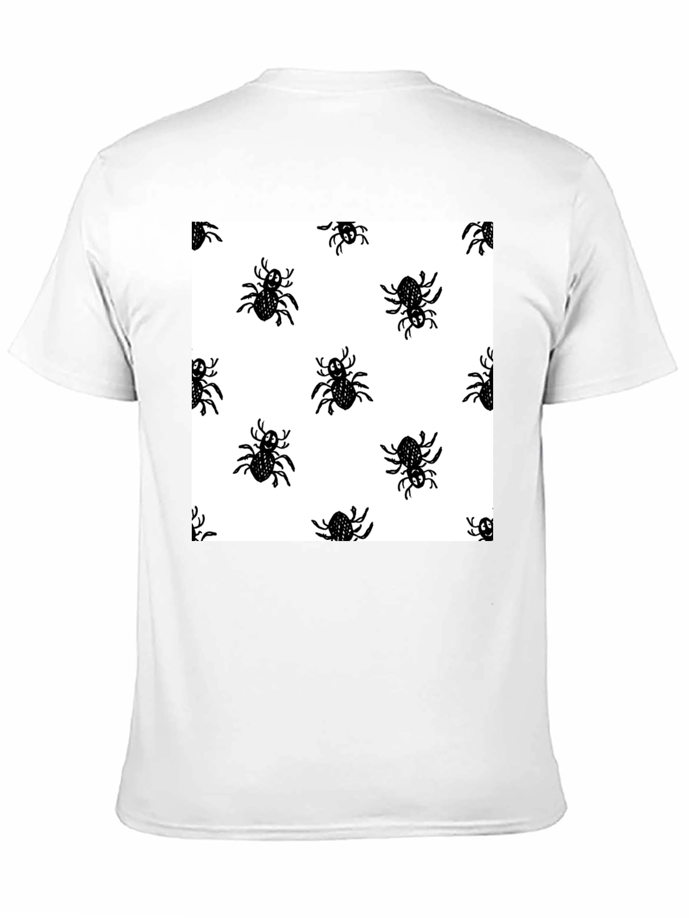 Spider Pattern Black T-Shirt - Halloween Fun!