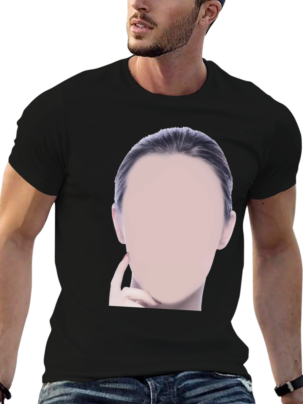 Black Graphic Tee - Mystery Woman Design
