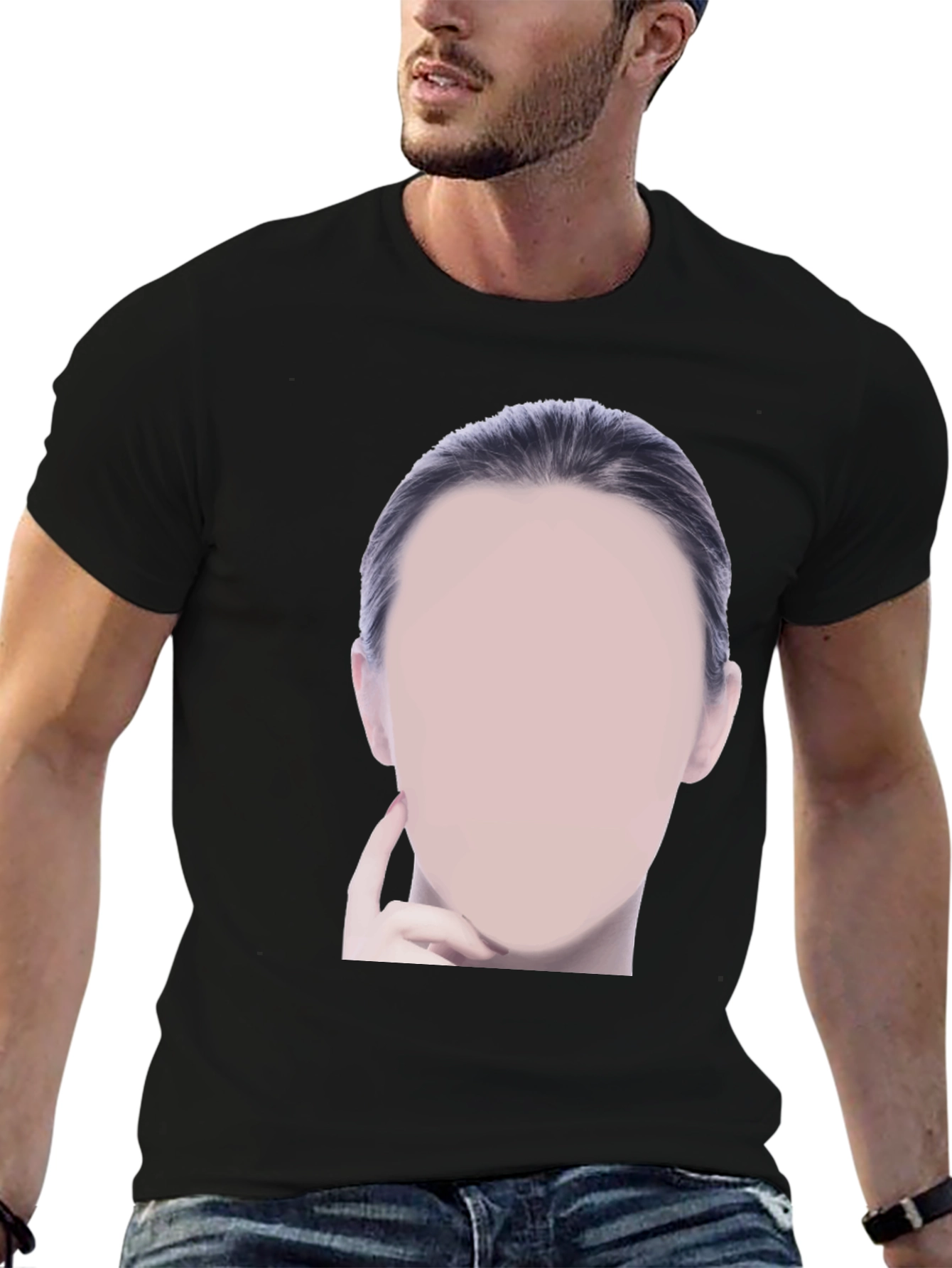 Black Graphic Tee - Mystery Woman Design