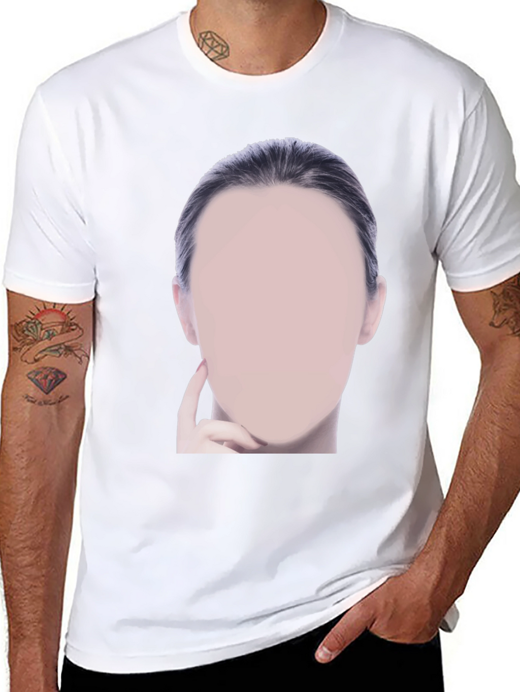 Black Graphic Tee - Mystery Woman Design