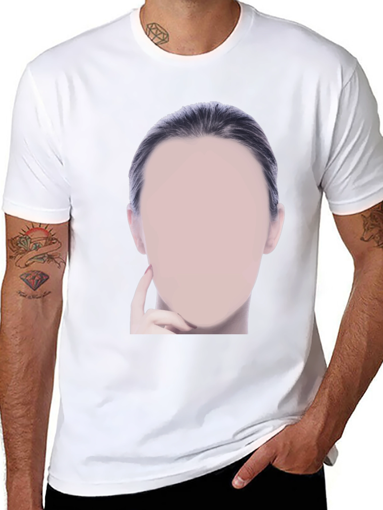 Black Graphic Tee - Mystery Woman Design