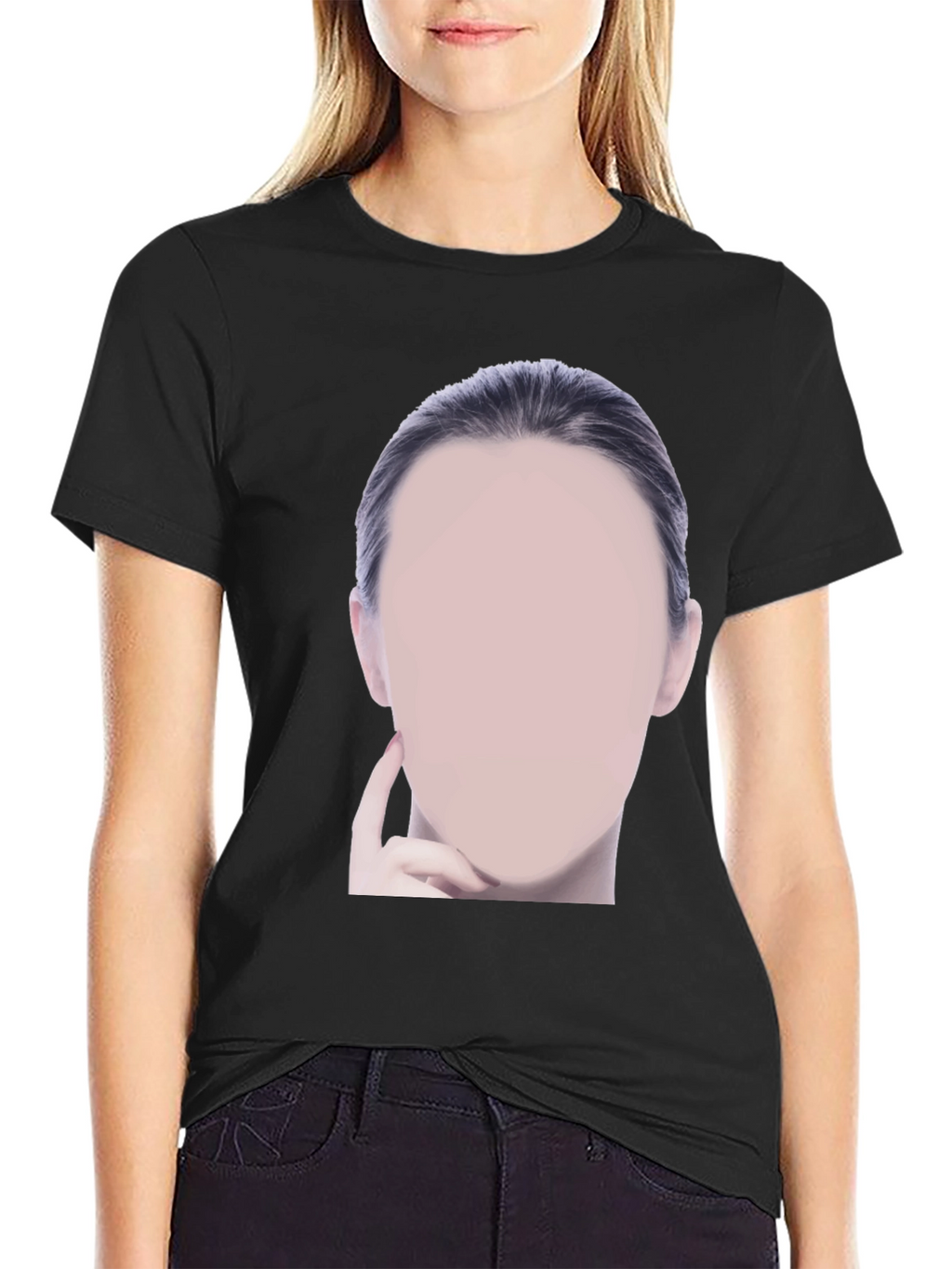 Black Graphic Tee - Mystery Woman Design